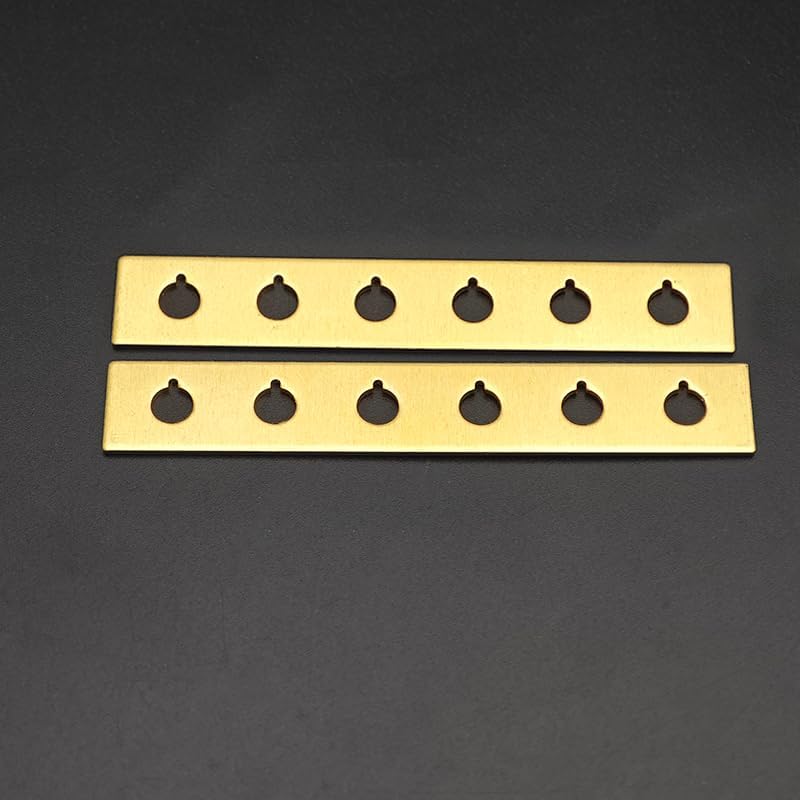 MAXCHEER 2pcs Brass Shim for Hole of Acoustic Bridge Pin Repairing with 4.5mm Hole Gasket String Spacing 54/55.5mm Luthier Tool (Brass) - Image 2